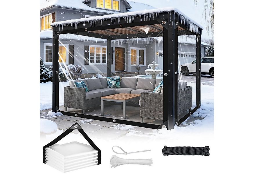 Jibenhome Schutzplane Regenschutzplane Transparente Wasserdichte Plane mit günstig online kaufen