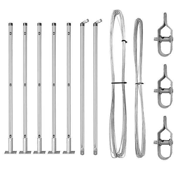 vidaXL Zaunpfosten 7 Stk Silber Stahl 42004320 günstig online kaufen