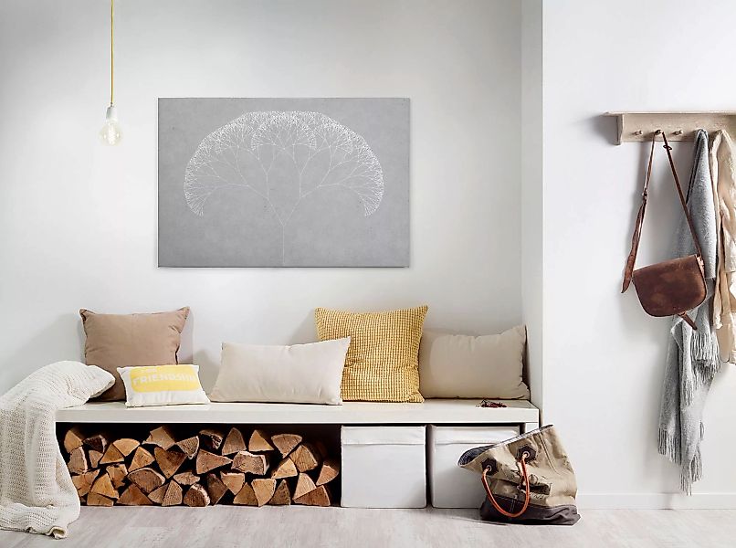 Bricoflor Leinwand Bild In Betonoptik Für Büro Und Schlafzimmer Grafik Lein günstig online kaufen