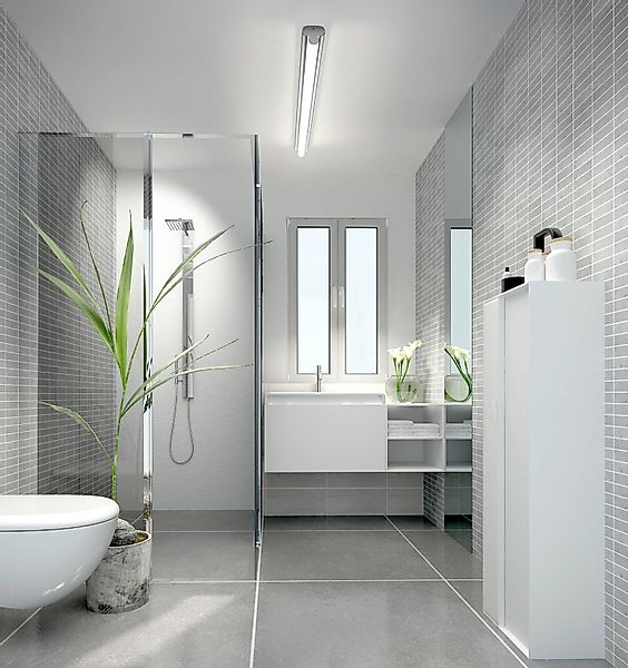 Helestra LED-Spiegelleuchte LOOM 2, Länge 120 cm, IP44, CCT günstig online kaufen