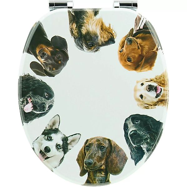 Sanfino WC Sitz Ring of Dogs Toilettendeckel mit Absenkautomatik aus Holz günstig online kaufen