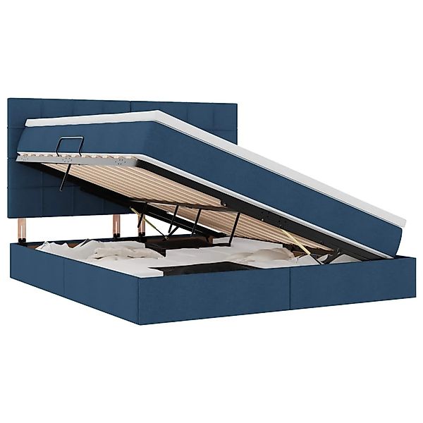 vidaXL Stauraumbett mit Matratze Blau 180 x 200 cm Kunstleder 3371801 günstig online kaufen