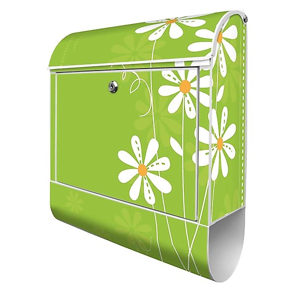 Banjado Design Briefkasten Weiß Pulverbeschichtet 39x47x14cm 2 Schlüssel Mi günstig online kaufen