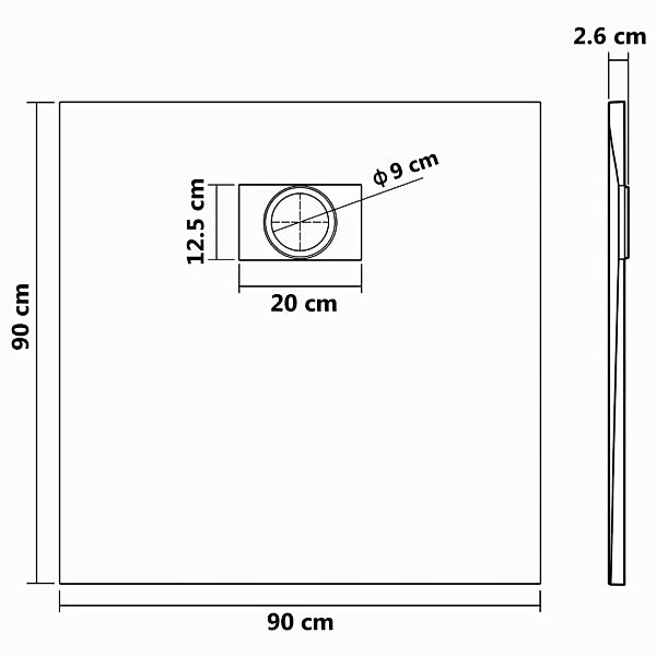 vidaXL Duschwanne Duschwanne SMC Braun 90x90 günstig online kaufen
