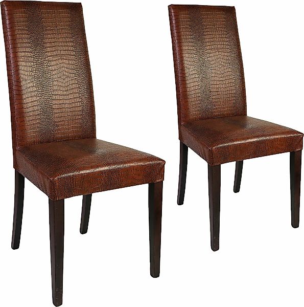 Home affaire Polsterstuhl "Java" (Set) 2 Stk.Kunstlederbezug mit Animalpräg günstig online kaufen