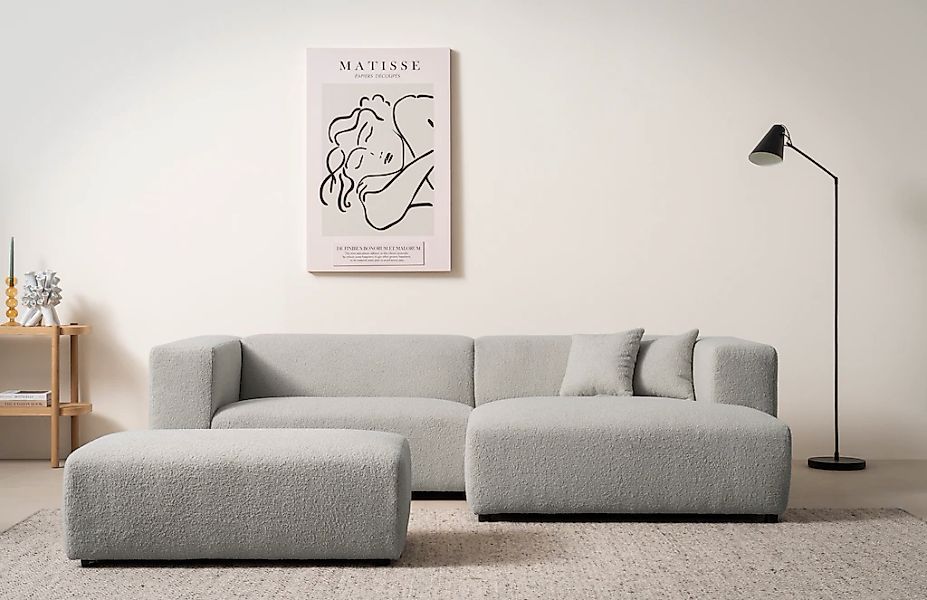 Home affaire Polsterecke "BAKELS, Ecksofa-Set mit Hocker, L-Form mit Schlaf günstig online kaufen