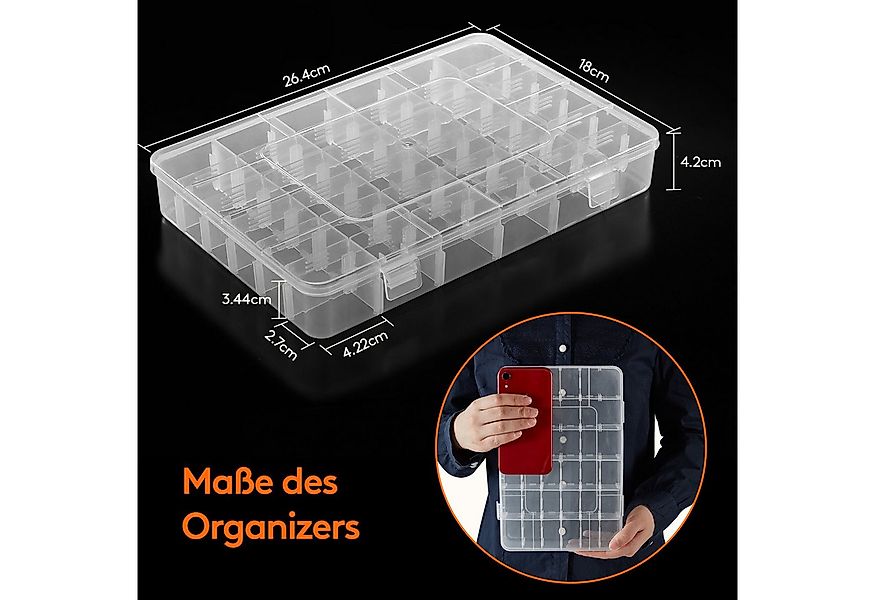 Lifewit Aufbewahrungsbox 36 Fächer, durchsichtige, stapelbare Aufbewahrungs günstig online kaufen