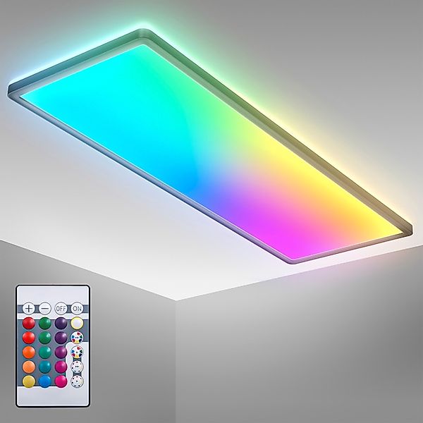B.K.Licht LED Deckenleuchte »BK_PL1555 RGBW Deckenlampe, LED Panel, mit Far günstig online kaufen