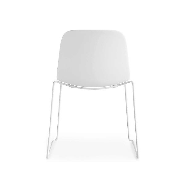 la palma - Seela S310 Stuhl Kufengestell Weiß - weiß, eiche/Sitzfläche Eich günstig online kaufen