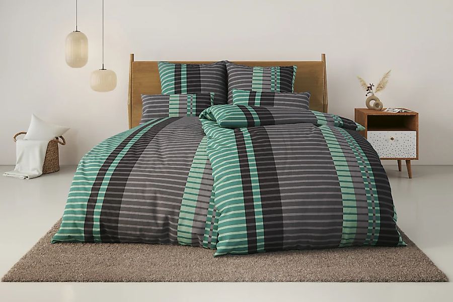 OTTO home Bettwäsche "Philine" 2 Stk. mit modernen Streifen, Bettwäsche aus günstig online kaufen