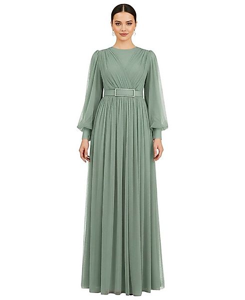 fashionshowcase Maxikleid Damen Kleid aus Tüll - Abiye Abaya - Modest Fashi günstig online kaufen