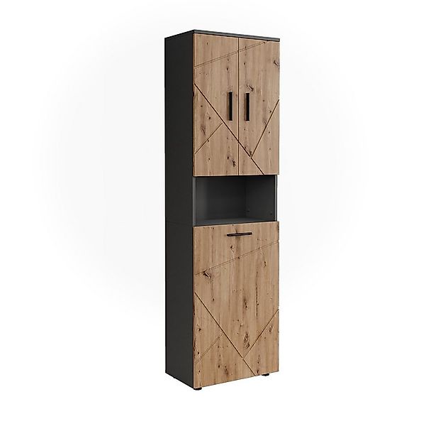 Vicco Hochschrank Irma, Anthrazit/Artisan, 50 x 172 cm mit Wäschkorb (1-St) günstig online kaufen