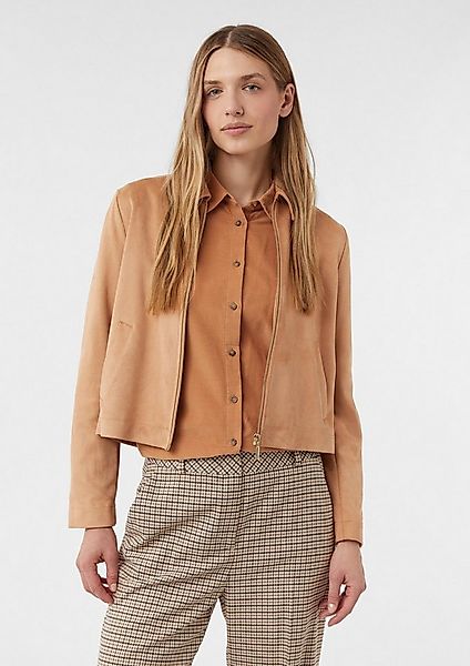 comma Funktionsjacke Indoor-Jacke Leichte Jacke aus Veloursleder-Imitat mit günstig online kaufen