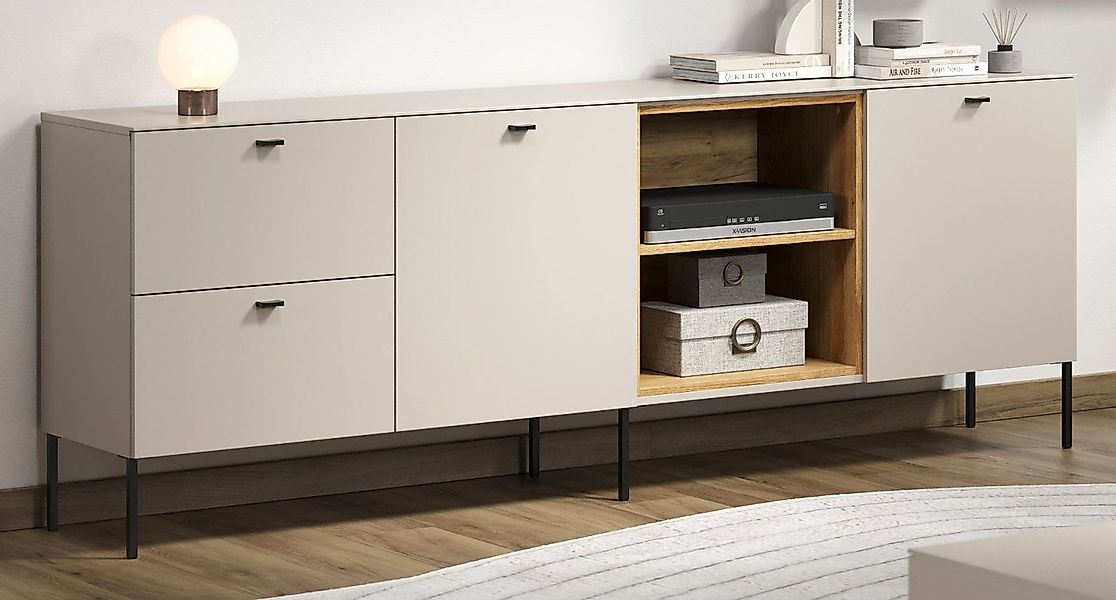 Furn.Design Sideboard Alegro (Kommode / TV Lowboard Kaschmir mit Eiche, Bre günstig online kaufen