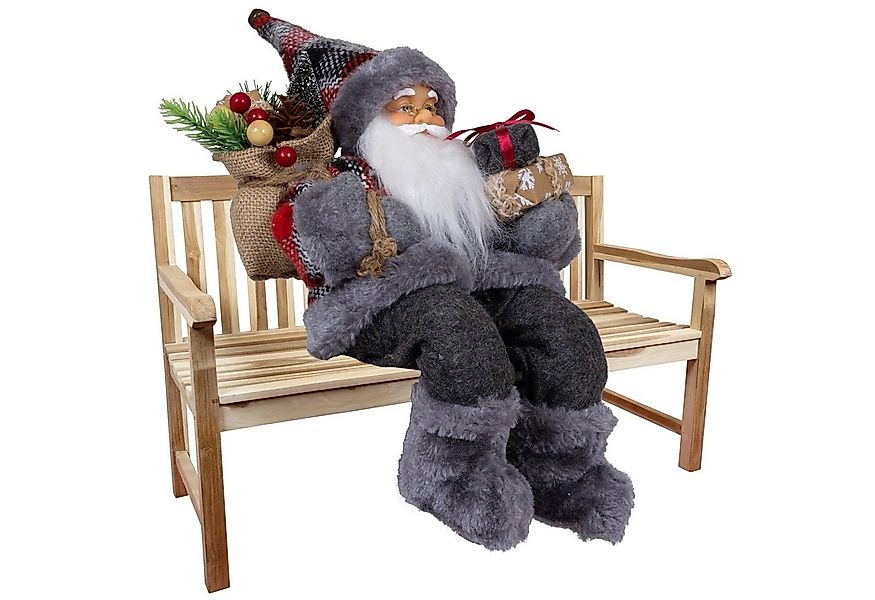 Christmas Paradise Weihnachtsmann Finn 45cm / 30cm, sitzend (Dekofigur grau günstig online kaufen