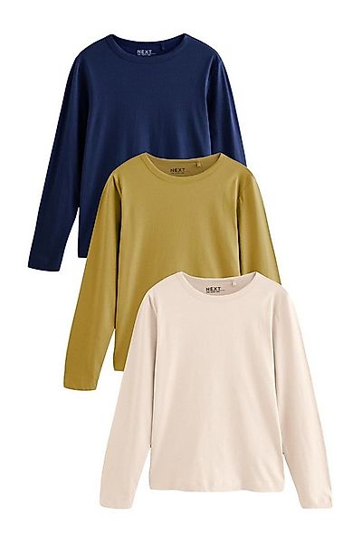 Next T-Shirt Langarmshirts mit Rundhalsausschnitt, 3er-Pack (3-tlg) günstig online kaufen