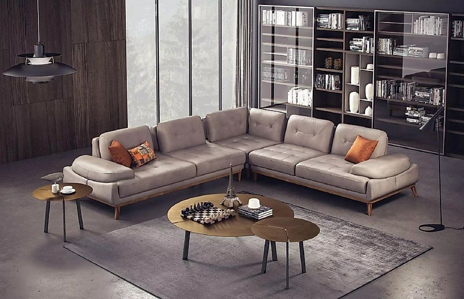 JVmoebel Ecksofa Braunes Wohnzimmer Ecksofa Designer Polster L-Form Couch P günstig online kaufen