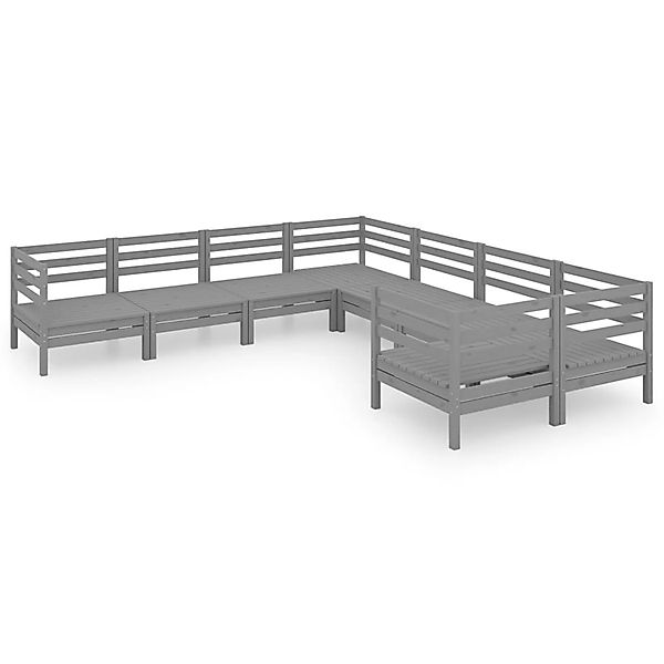 vidaXL 8-tlg Garten-Lounge-Set Massivholz Kiefer Grau Modell 17 günstig online kaufen