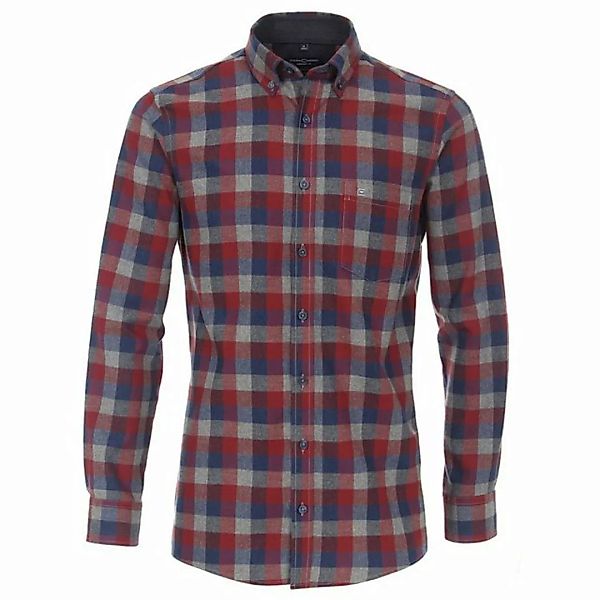 CASAMODA Flanellhemd Große Größen Langarmhemd Leichtflanell blau-grau-rot C günstig online kaufen
