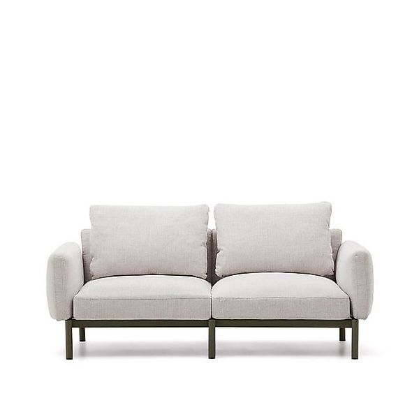 Natur24 Sofa 2-Sitzer-Sofa Sorells 201 x 73 x 104 cm Aluminium Grün günstig online kaufen