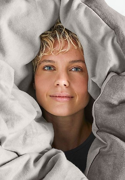 hessnatur Biber Wende-Bettwäsche-Set aus Bio-Baumwolle - grau - Größe 155x2 günstig online kaufen