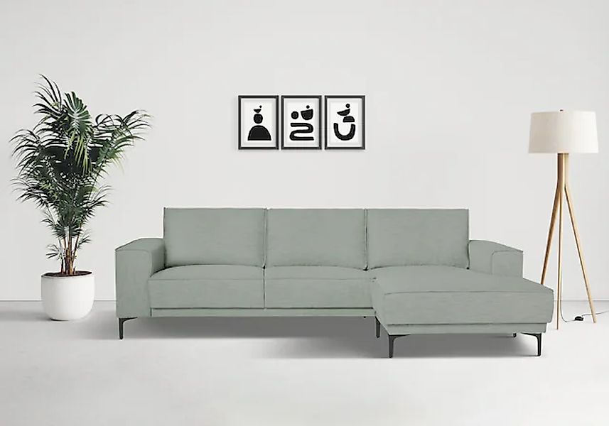 Places of Style Ecksofa »Polsterecke Oland, Struktur, Flachgewebe, Luxus-Mi günstig online kaufen
