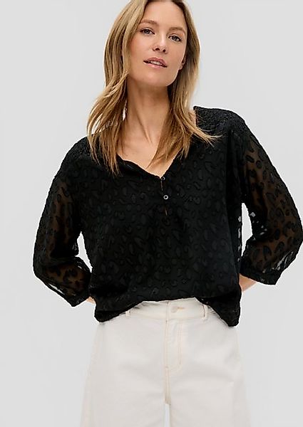 s.Oliver Langarmbluse Chiffonbluse mit Smok-Detail Smok-Detail günstig online kaufen