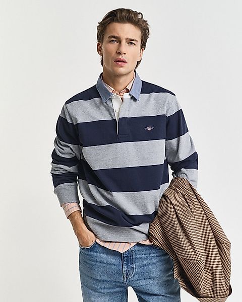 Gant Langarm-Poloshirt REG CHAMBRAY STRIPE HEAVY RUGGER günstig online kaufen