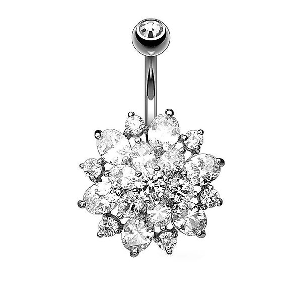 Taffstyle Bauchnabelpiercing Piercing Chirurgenstahl Kristall Dahlia, günstig online kaufen