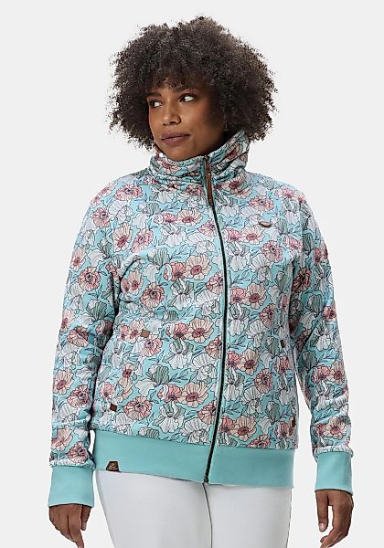 Ragwear Sweatjacke "Izolda Plus", Zipper mit hohem Kragen und Blumenmuster günstig online kaufen