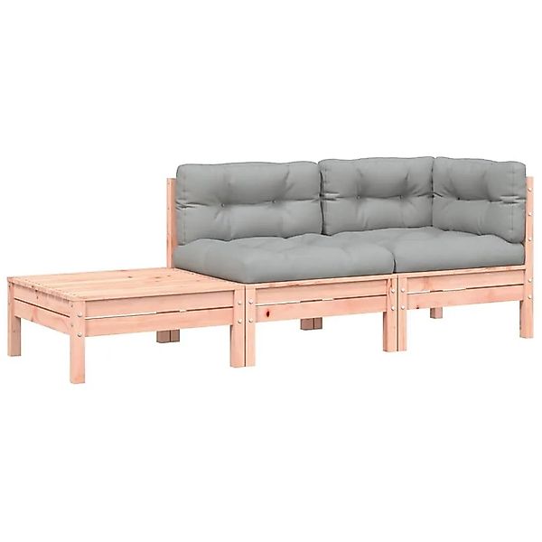 vidaXL Gartensofa mit Kissen und Fußhocker Massivholz Douglasie 838187 günstig online kaufen
