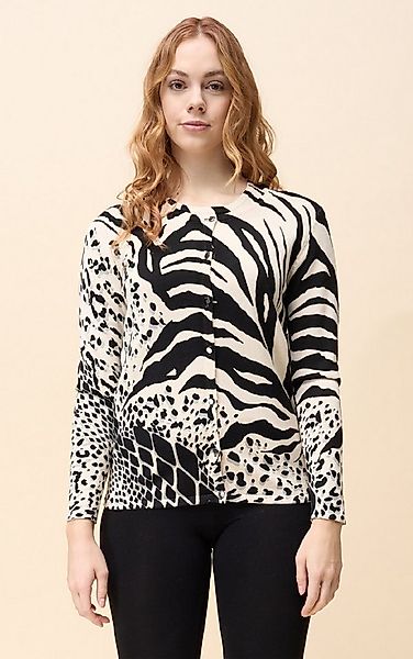 Passioni Cardigan Twinset im grafischen Animalprint günstig online kaufen