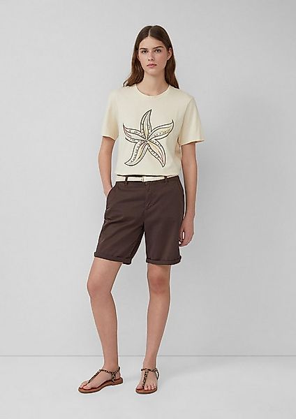 s.Oliver Shorts Hose Shorts mit geflochtenem Gürtel und Garment Dye günstig online kaufen