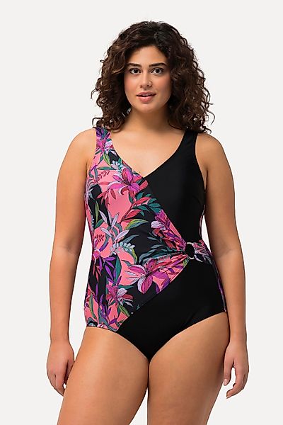 Ulla Popken Badeanzug Badeanzug Wickeloptik Blüten günstig online kaufen