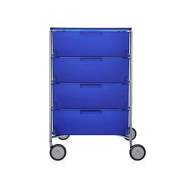 Kartell - Mobil 4 Container mit Rollen - kobaltblau/halbtransparent/BxHxT 4 günstig online kaufen