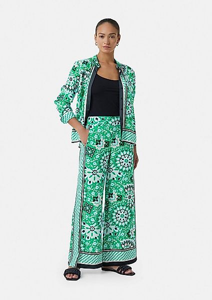 comma Chinos Hose Fließende Schlupfhose mit Wide Leg und All-over-Print günstig online kaufen