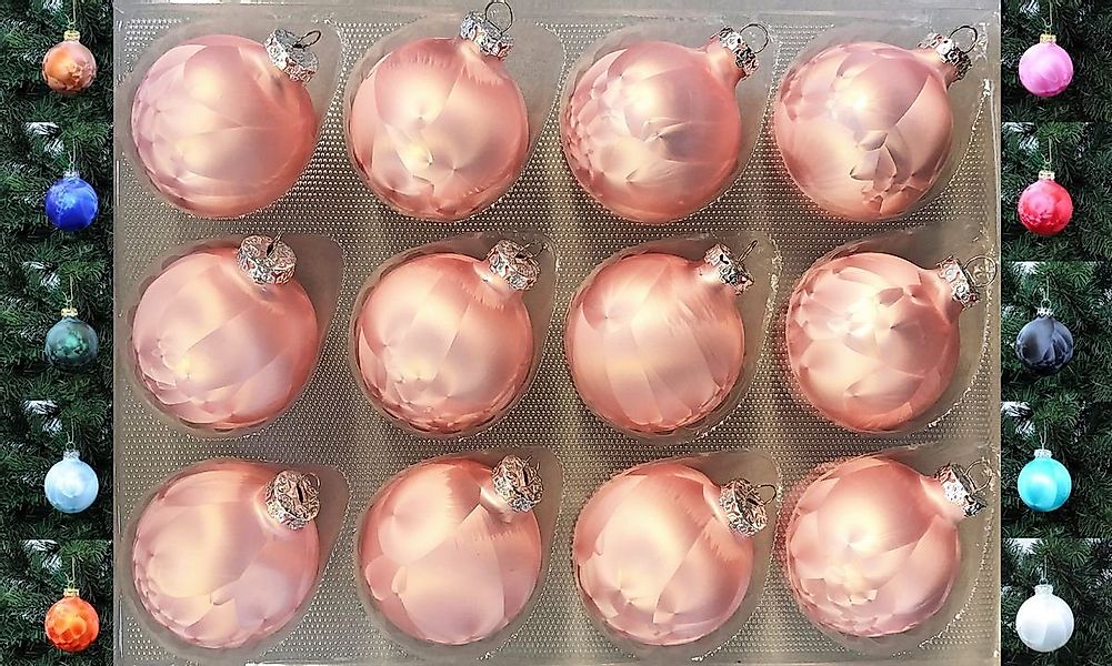 Thüringer Glasdesign Christbaumschmuck JACK 12x Glas Eislack Christbaumkuge günstig online kaufen