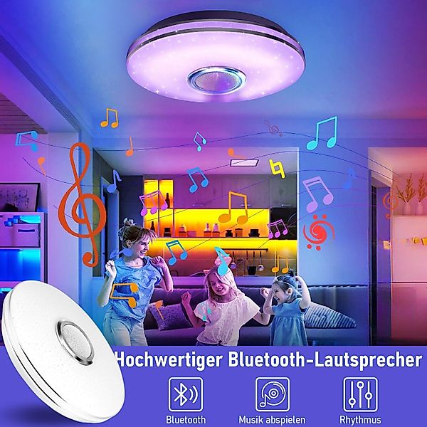 LETGOSPT Deckenleuchte LED Deckenlampe RGB Bluetooth günstig online kaufen