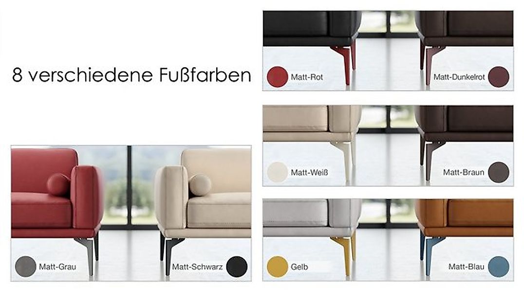 Sofanella 2-Sitzer Stoff BIANCO, Relaxsofa, Designsofa, Designer Couch, Ita günstig online kaufen