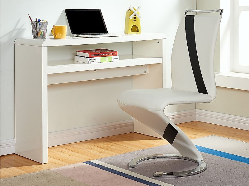 Stuhl Freischwinger 6er-Set - Kunstleder - Weiß & Schwarz - TWIZY günstig online kaufen