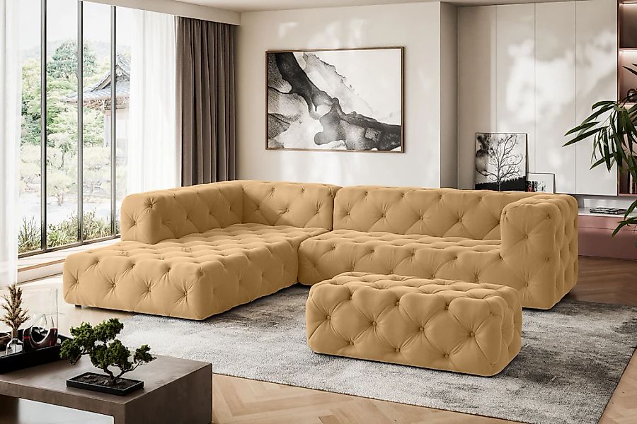 Home affaire Ecksofa "FOLLINA" L-Form, mit klassischer Chesterfield-Knopfhe günstig online kaufen