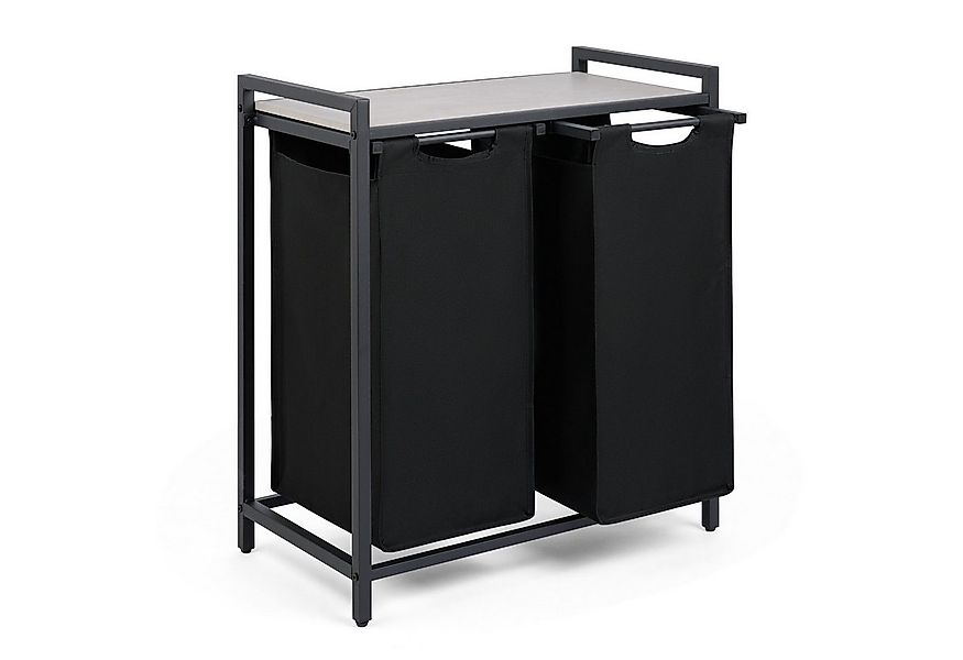 Blumtal Ausziehwäschekorb 2-4 Fächer Wäschesammler mit Ablage und Metallrah günstig online kaufen