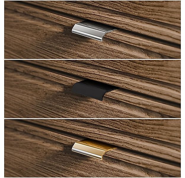 Lomadox Waschbeckenschrank TARSIA-56 in Eiche und schwarz, 120cm breit, 4 S günstig online kaufen