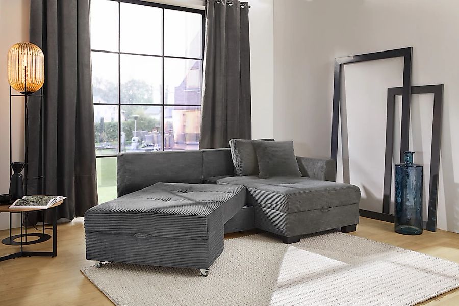 Jockenhöfer Gruppe Ecksofa "Fantasy L-Form, B: 247 cm, Dreh-Schwenk-Ottoman günstig online kaufen