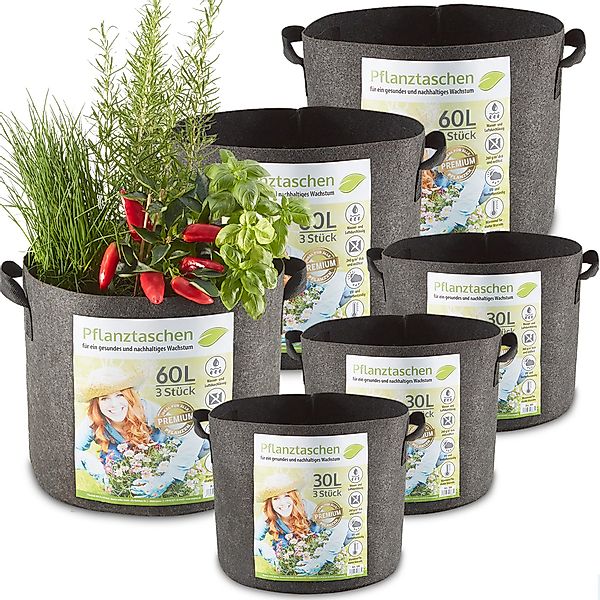 Zooprinz Pflanzkübel Pflanzsack Pflanztaschen 6er Sets günstig online kaufen