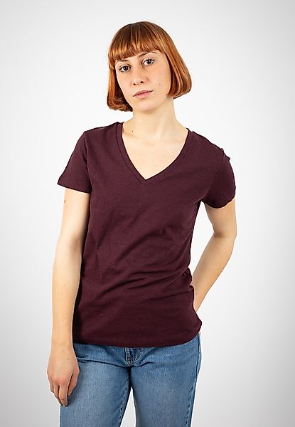 Damen T-shirt Mit V- Ausschnitt Aus 100% Biobaumwolle Gots günstig online kaufen