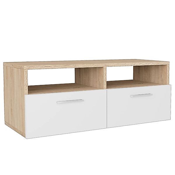 vidaXL TV-Schrank Holzwerkstoff 95x35x36 cm Eiche und Weiß 244869 günstig online kaufen
