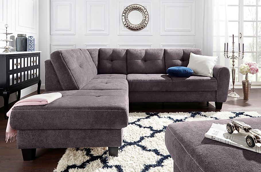sit&more Ecksofa "Varese L-Form", mit Federkern, wahlweise mit Bettfunktion günstig online kaufen