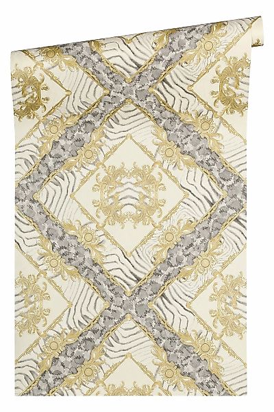 Metallic Mustertapete Versace wallpaper Versace 3 Vasmara in Beige Creme Me günstig online kaufen