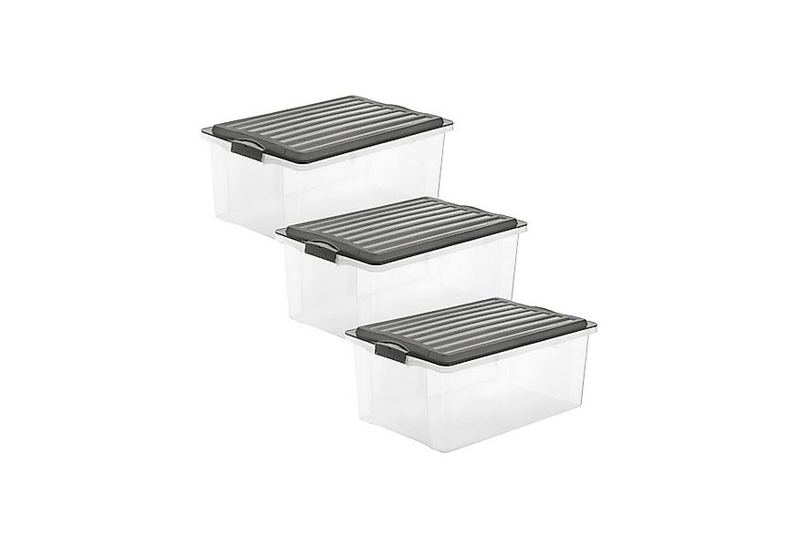 ROTHO Aufbewahrungsbox Compact 3er-Set Aufbewahrungsbox 38l mit Deckel (Auf günstig online kaufen